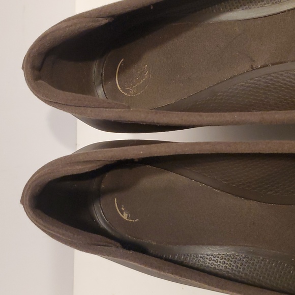 Crocs Ginger Mary Jane Wedge Heels Slip On In Brown Size 10 - Picture 7 of 12